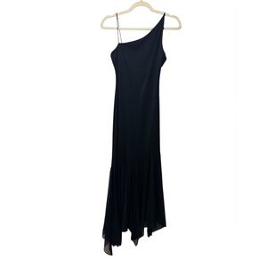 Y2K Niki Livas beaded asymmetrical slip dress mermaid hem formal party dress